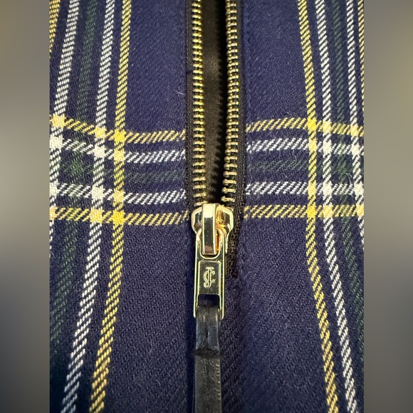 Juicy Couture Eton Tartan Plaid sleeveless stud collar wool blend dress punk 10 - Picture 10 of 11